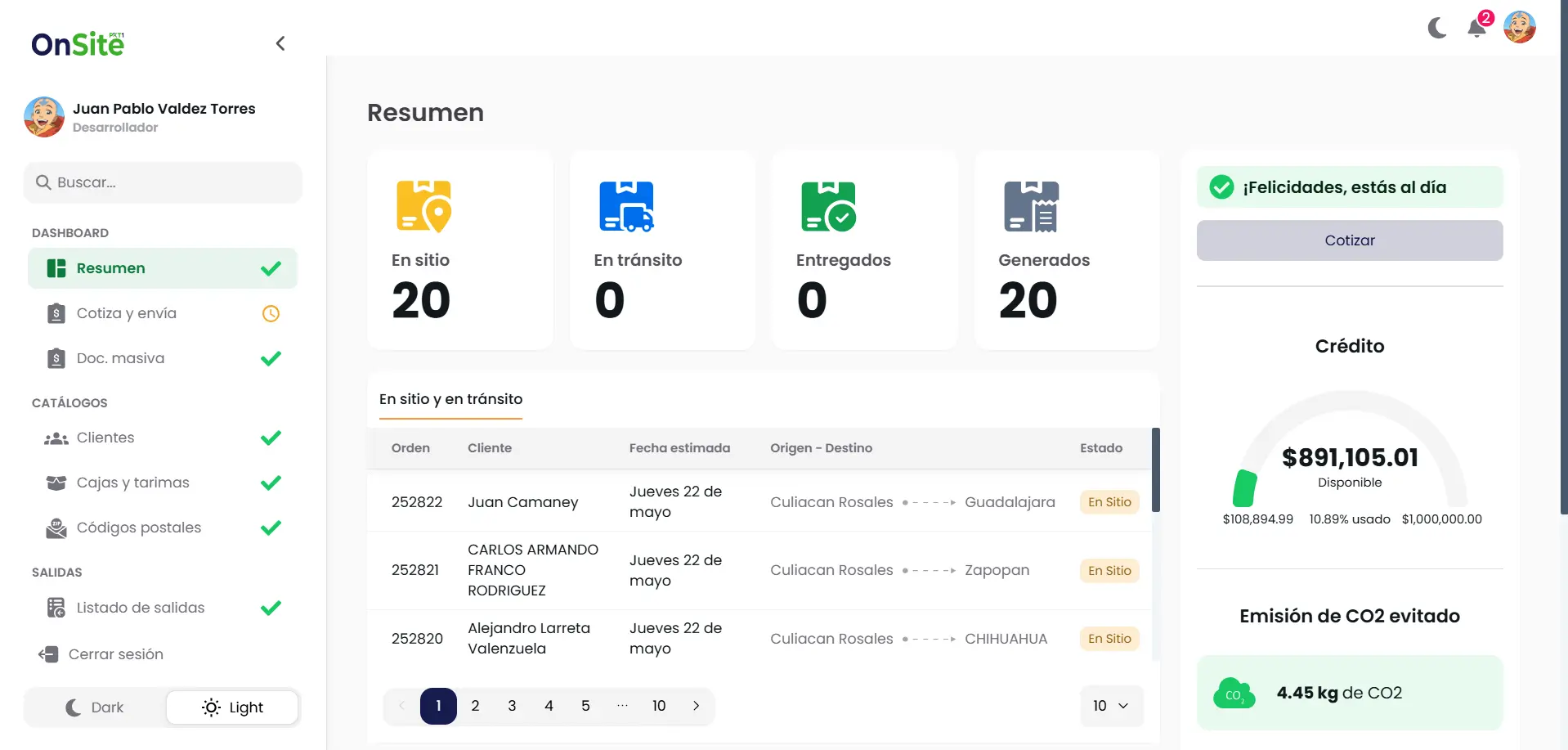 Onsite 2 | Full Rebuild of Core Logistics App